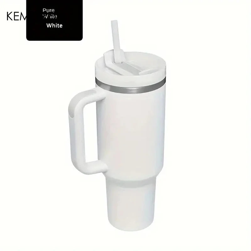 KEMORELA 900ML/1200ML Double Wall Vacuum Insulated Travel Mug with Handle Stainless Steel Water Bottle Leak Proof Hot And Cold