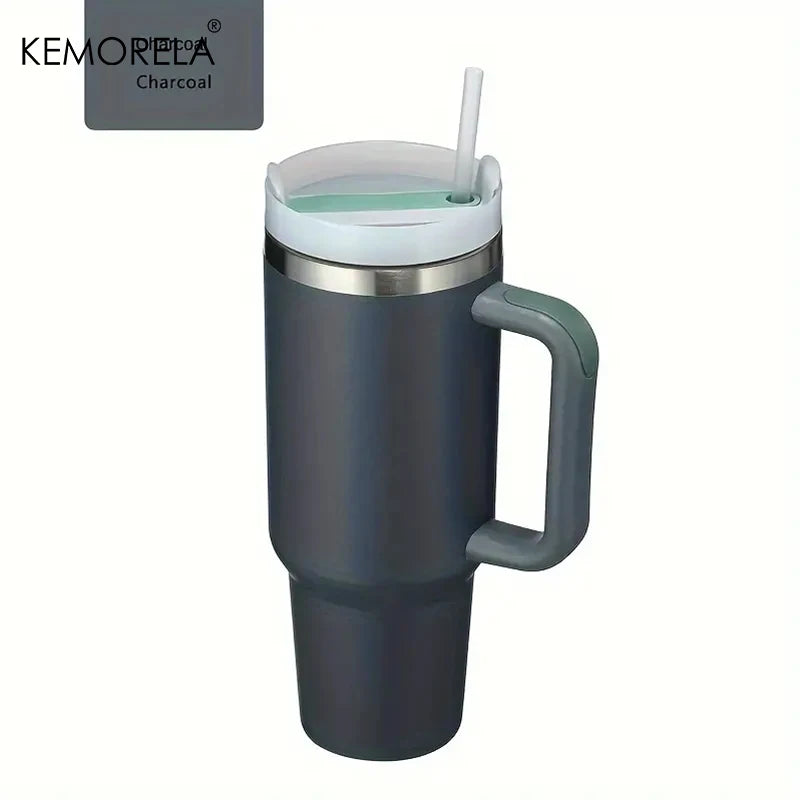 KEMORELA 900ML/1200ML Double Wall Vacuum Insulated Travel Mug with Handle Stainless Steel Water Bottle Leak Proof Hot And Cold